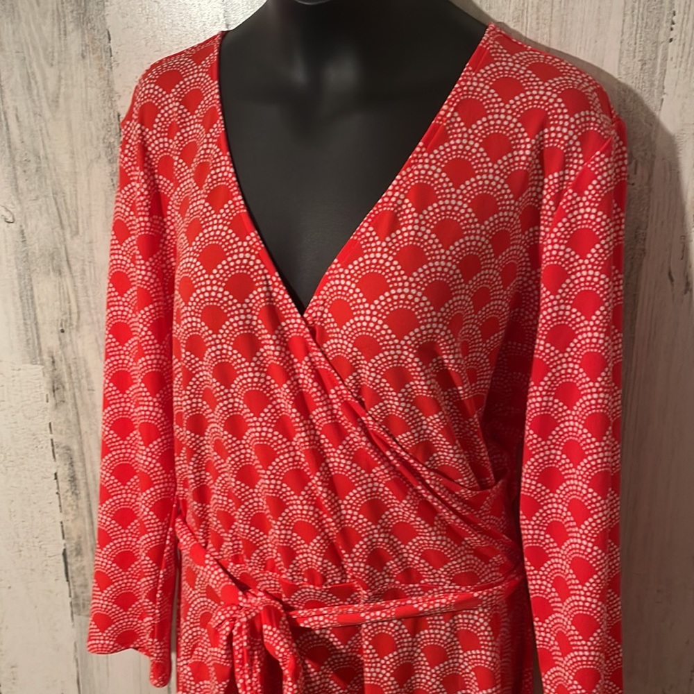 41 Hawthorn Orange Patterned Long Sleeve Dress - Picture 2 of 5